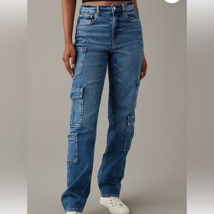 American Eagle Super High Rise Baggy Straight